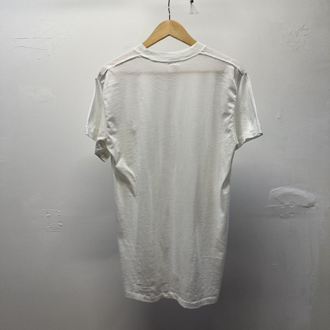 Vintage 1980s Blank White Tee Paper Thin