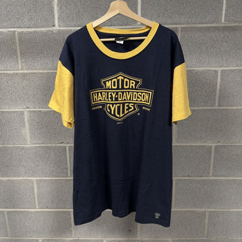 2000s Harley Davidson Colorblock Logo Tee