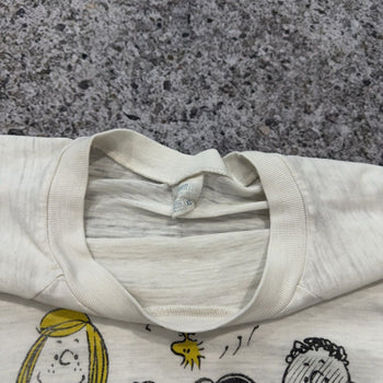Camiseta raglán fina de papel desteñido de Peanuts de los años 70