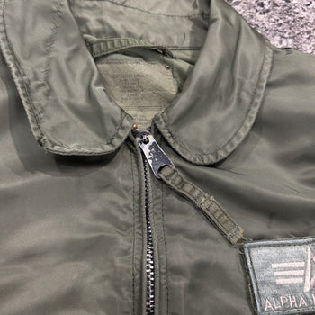 1980s Faded Thrashed Alpha Industries CWU 45-P Flight Bomber Jacket