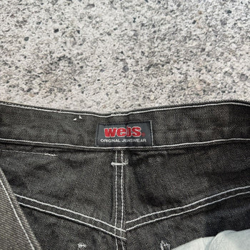 Shorts vaqueros skater cargo de pierna ancha y holgados, estilo Y2K, de los años 90