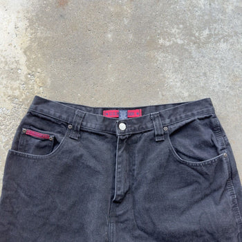 2000S US POLO ASSN BAGGY DENIM BLACK JEAN SHORTS JORTS