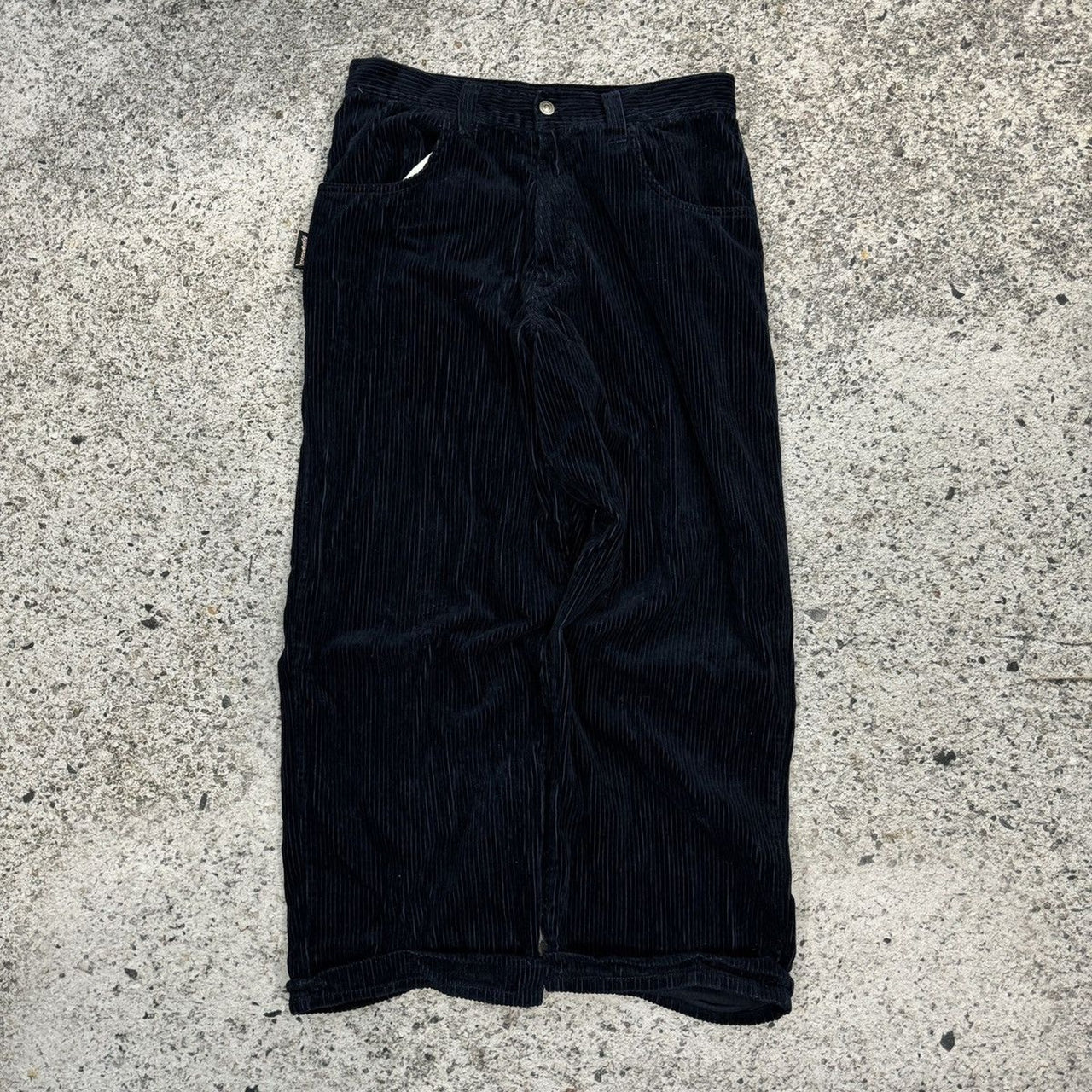 1990S INTERSTATE BAGGY WIDE LEG NAVY CORDUROY SKATER PANTS