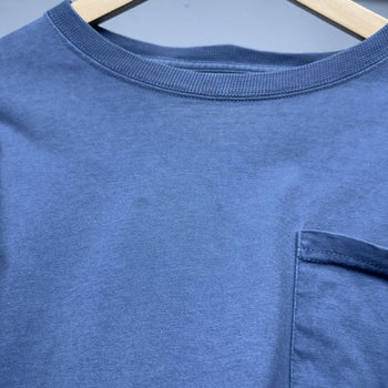 2000s Faded Russell Athletic Blue Longsleeve Pocket Tee