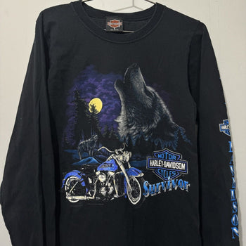 1990s HARLEY DAVIDSON SURIVOR WOLF LONGSLEEVE TEE