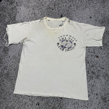 VINTAGE 1990s THRASHED GRATEFUL DEAD SKI TIL YER DEAD TEE