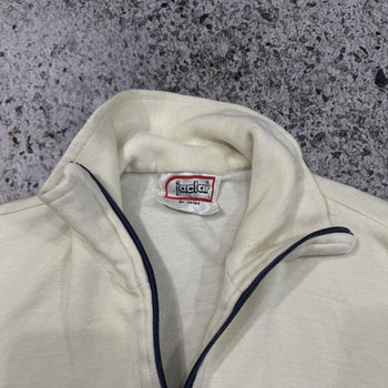 1980s Cotton Acrylic Striped Zip Up Track Jacket