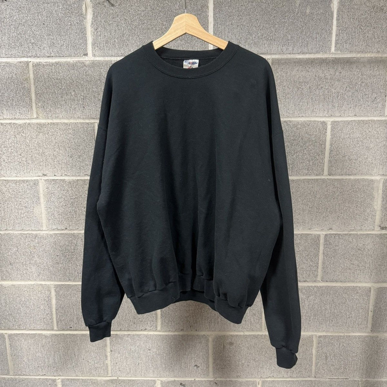 1990s Black Blank Crewneck Sweatshirt