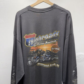 Vintage 2000s Harley Davidson Faded Skull Longsleeve Tee