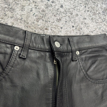 2000s Levi's Lot 53 Roswell Collection Bovine Black Cow Leather Pants
