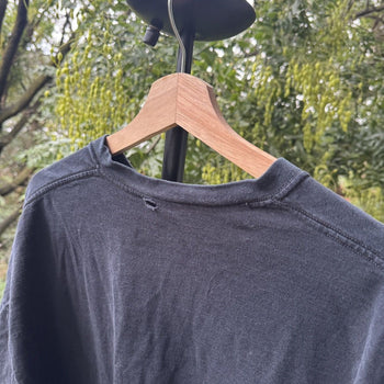 2000s Faded Black Blank Distressed Longsleeve Tee