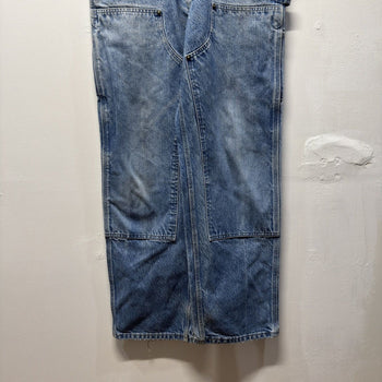 Vintage 1990s Made in USA Carhartt Faded Denim Double Knee Carpenter Pants