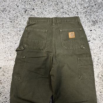 2000s CARHARTT FADED DOUBLE KNEE B136 MOSS MADE IN USA PANTS