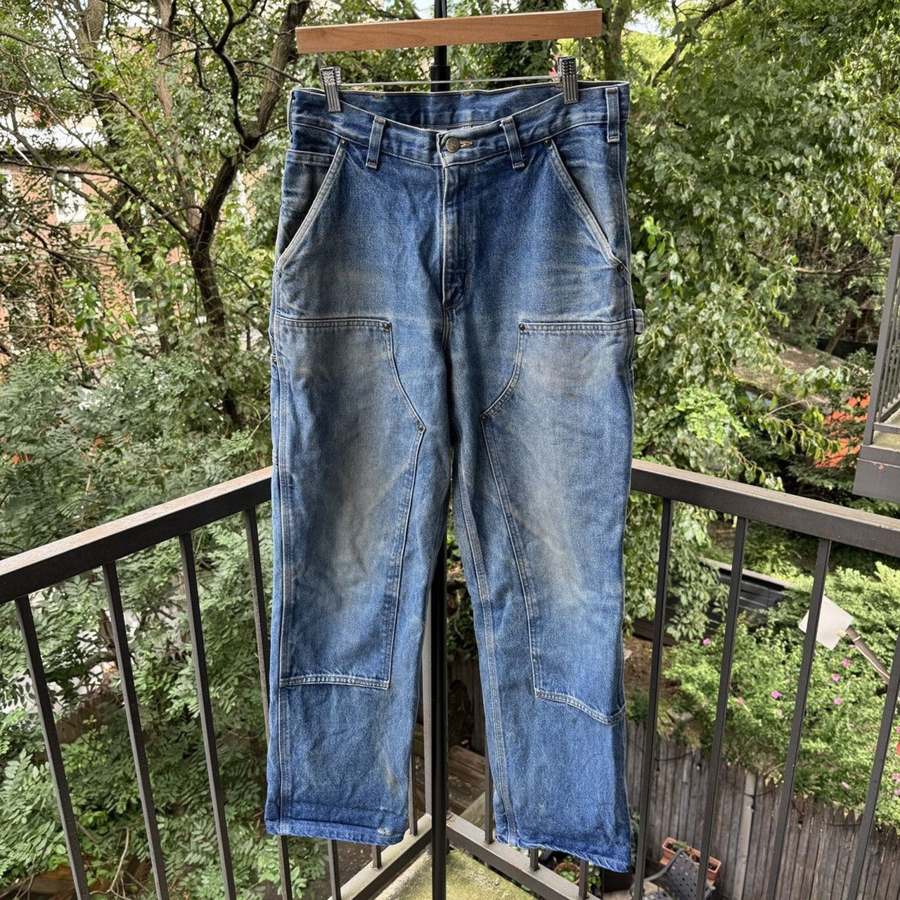 2000s Carhartt Denim Double Knee Pants Thrashed Faded