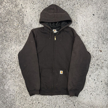 1990s CARHARTT THRASHED FADED LINED HEAVYWEIGHT ZIP UP