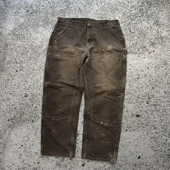 2000s Carhartt Brown Faded Thrashed Double Knee Pants