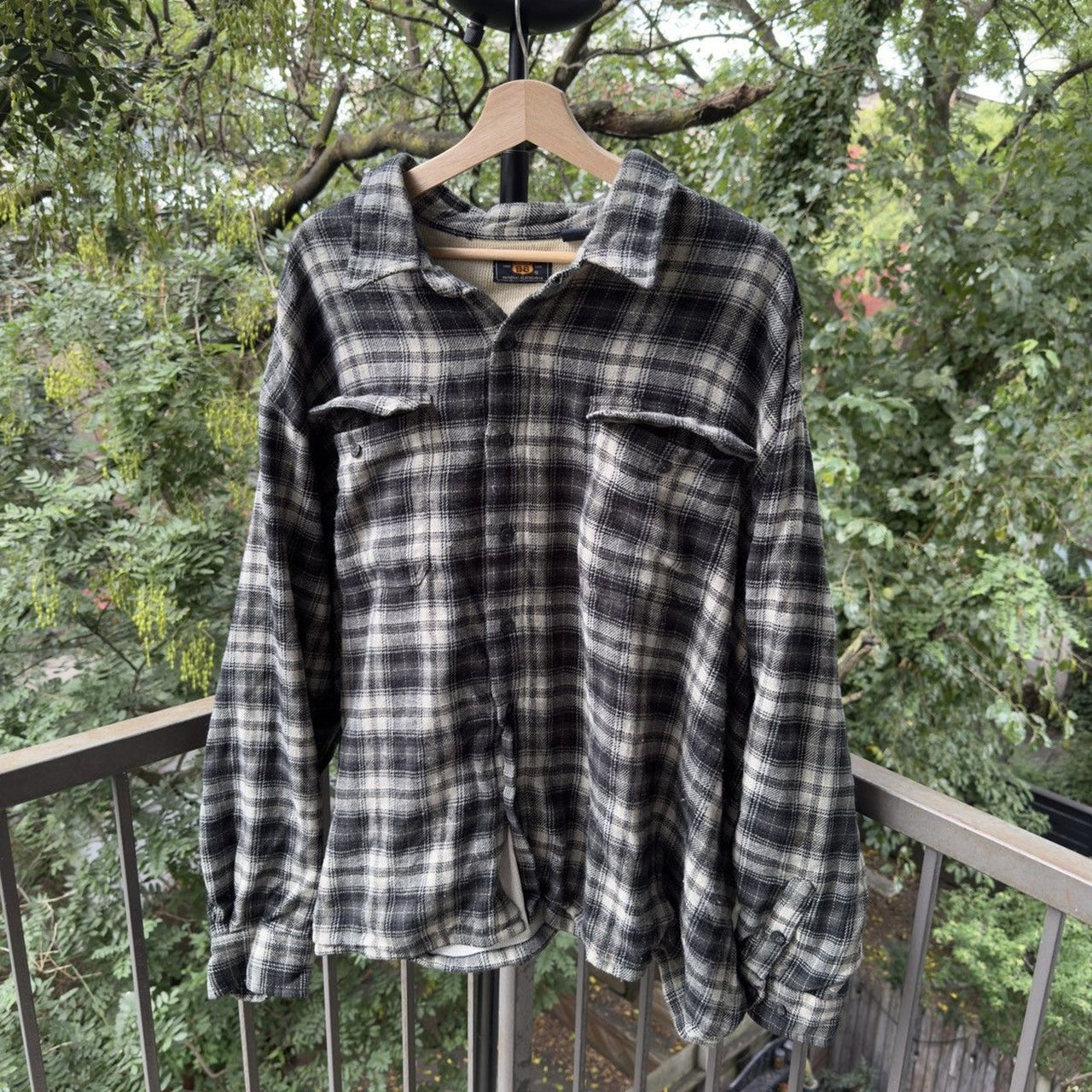 2000s Faded Thermal Plaid Flannel Jacket