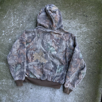 1990S WALLS THRASHED THERMAL LINED CAMO HOODED ZIP UP