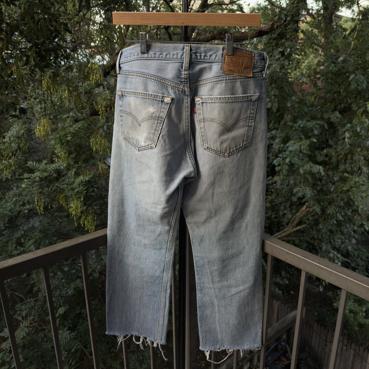 1990s Levi's 501xx Thrashed Repaired Cropped Jeans - Made in USA