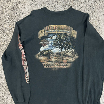 2000s Harley Davidson Thrashed Faded Eagle Flame Longsleeve