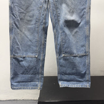 2000s Carhartt Thrashed Faded Denim Double Knee Pants