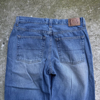 2000s Y2K BAGGY BULLHEAD DENIM WIDE LEG SKATER JEANS