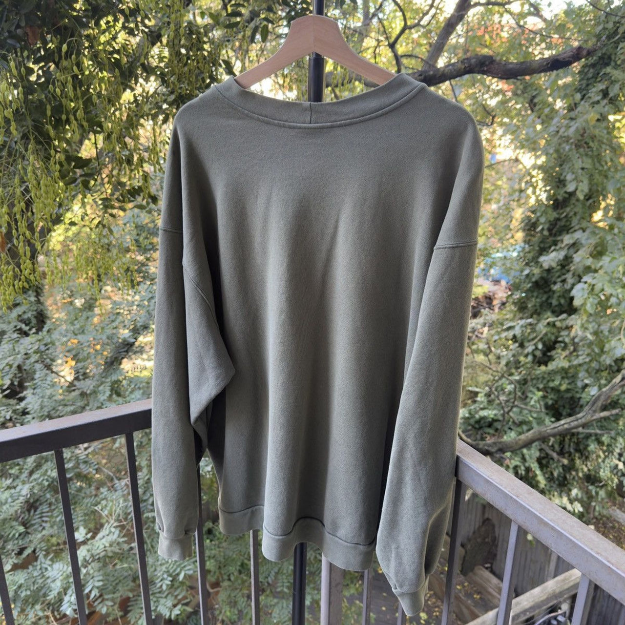 1990s Nike Thrashed Faded Green Logo Sweatshirt