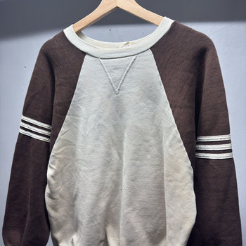 1970s 1980s Russell Athletic Thrashed Striped Raglan Sweatshirt
