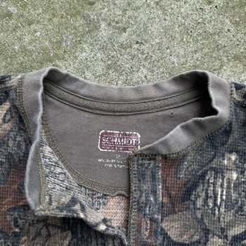 2000s CAMO THERMAL LONGSLEEVE HENLEY SHIRT