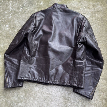 1970S GENUINE LEATHER CAFE RACER JACKET BROWN