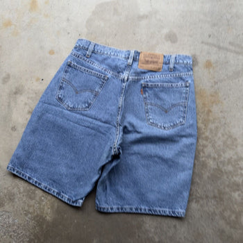 1990S LEVI’S 550 ORANGE TAB DENIM JEAN SHORTS JORTS