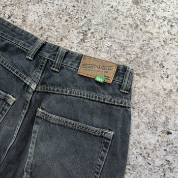 1990s Y2K Thrashed Faded Denim Skater Shorts