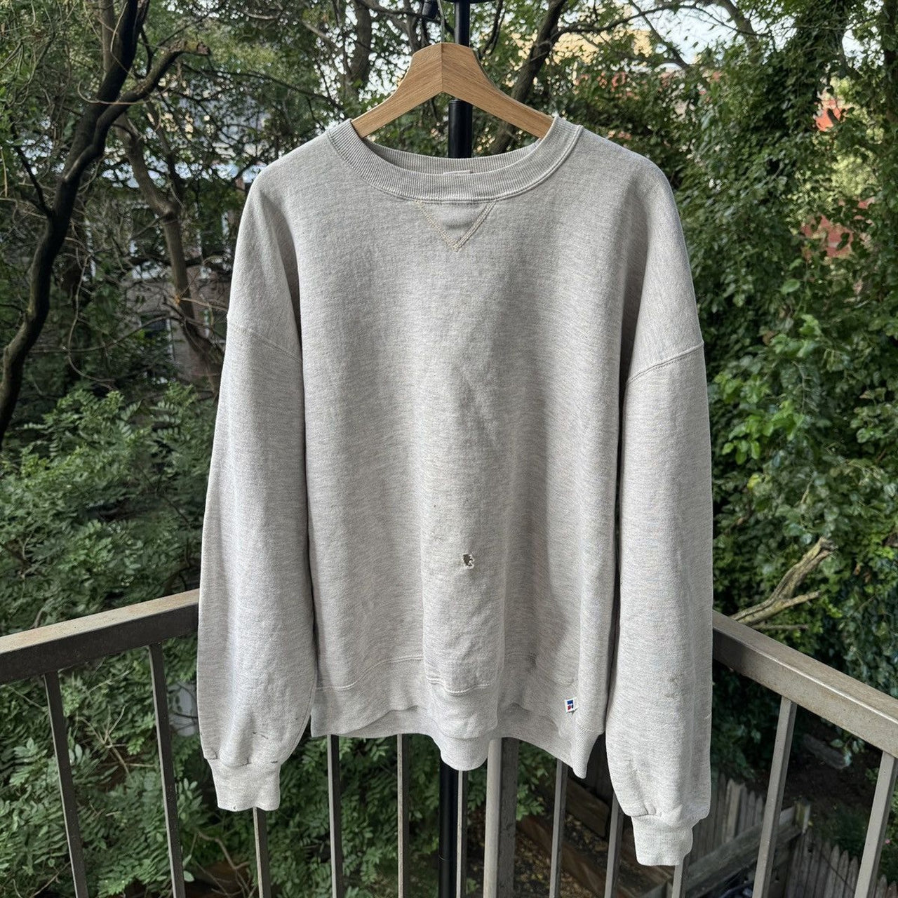 1990s Russell Athletic Thrashed Faded Stained Sweatshirt