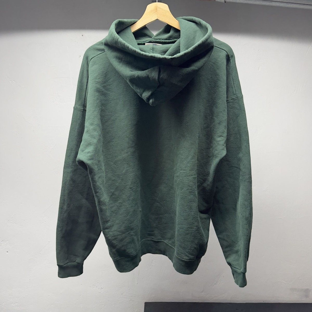 2000s Blank Green Boxy Wide Fit Hoodie