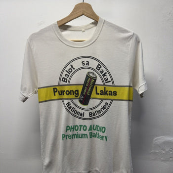 Vintage 1980s Faded Filipino National Photo Battery Tee