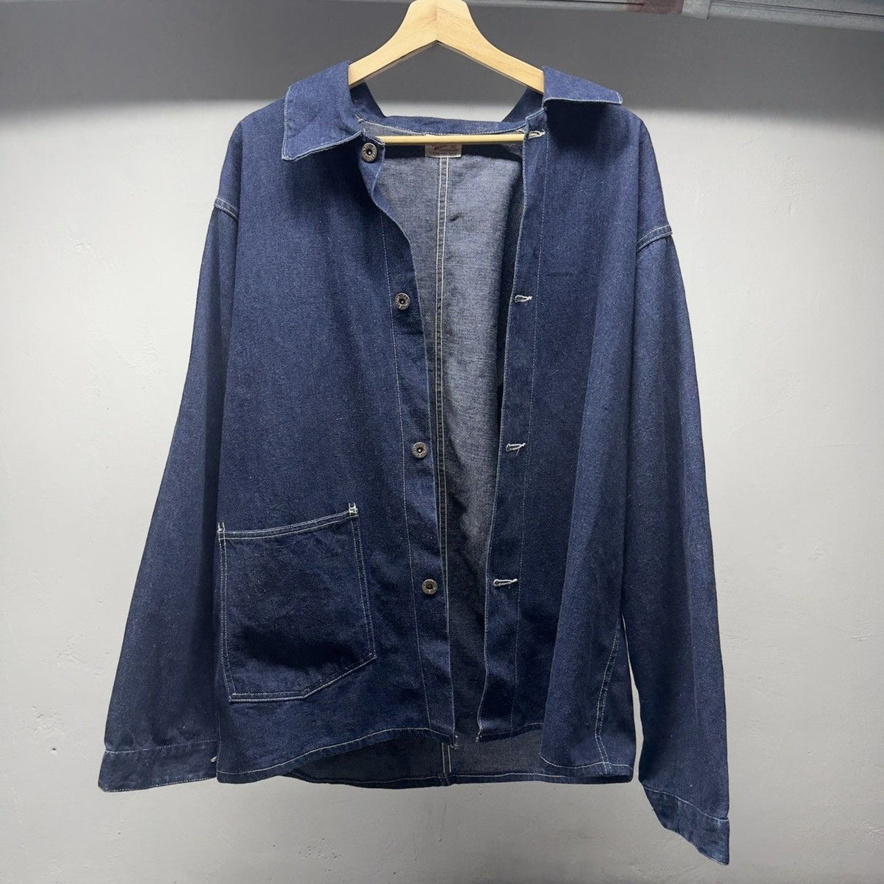 1930s 1940s WW2 One Pocket Selvedge Denim Chore Coat Union Made