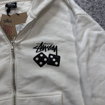 Stussy White Dice Zip Up Hoodie
