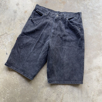 2000S POLO RALPH LAUREN BLACK FADED DENIM CARPENTER SHORTS JORTS