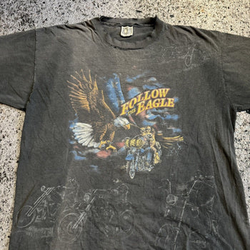 1990s Thrashed Faded Single Stitch Biker Tee