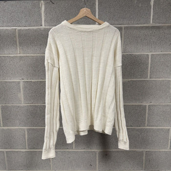 1990s Vertical Striped Knit Raime Cotton Sweater