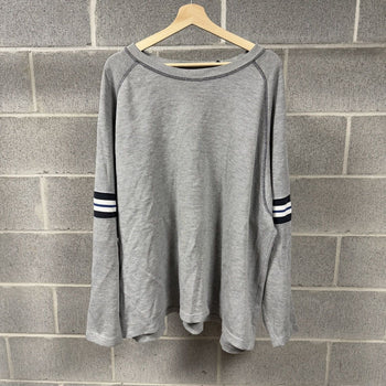2000s Faded Wide Boxy Striped Raglan Longsleeve Shirt