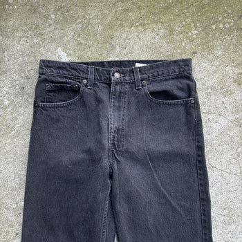 1990s LEVI'S 505 MADE IN USA BLACK FADED DENIM JEANS