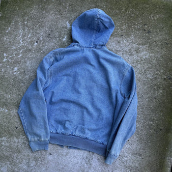 1990S WALLS THERMAL LINED RAGLAN CUT HOODED DENIM ZIP UP JACKET