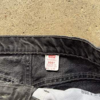 1990s LEVI'S 505 STRAIGHT FADED BLACK DENIM SKATER JEANS