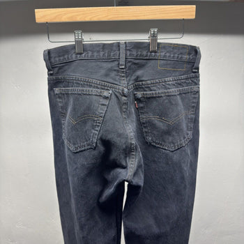 1990s Levi's 501 Black Distressed Cropped Jeans - Made in USA