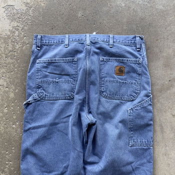 1990S/2000S CARHARTT FADED BAGGY BLANKET LINED CARPENTER DENIM JEANS