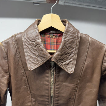 1950s Aero Women's Horsehide Leather Jacket Thrashed Faded