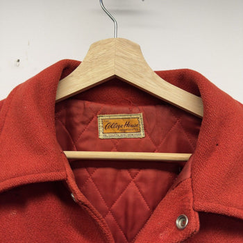 Vintage 1950s Distressed Red Wool Varsity Jacket