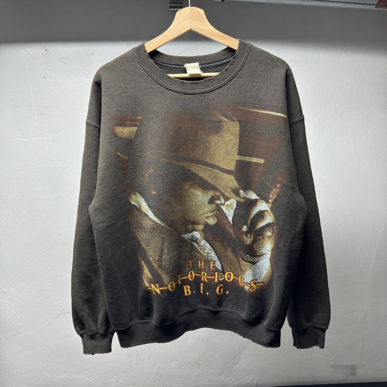 Madeworn The Notorious BIG Biggie Sweatshirt Thrashed Faded
