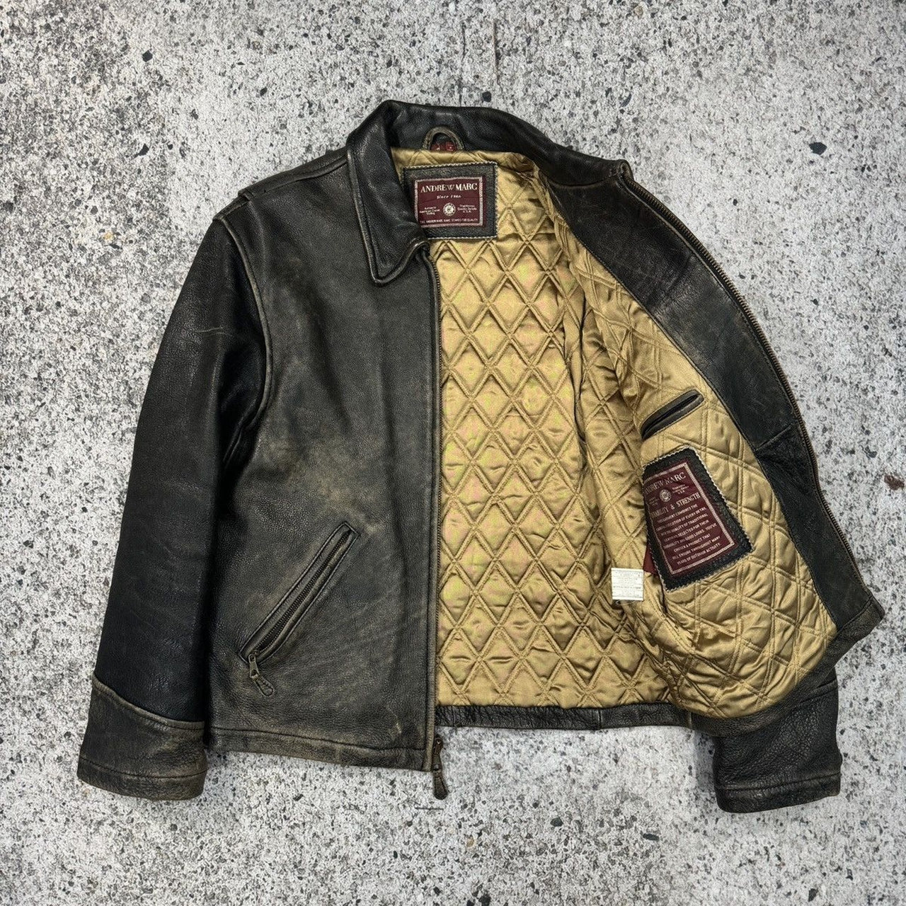 1990s BLACK FADED AGED LEATHER JACKET